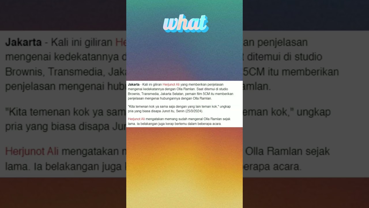 giliran Herjunot Ali Klarifikasi kedekatan dengan Olla Ramlan