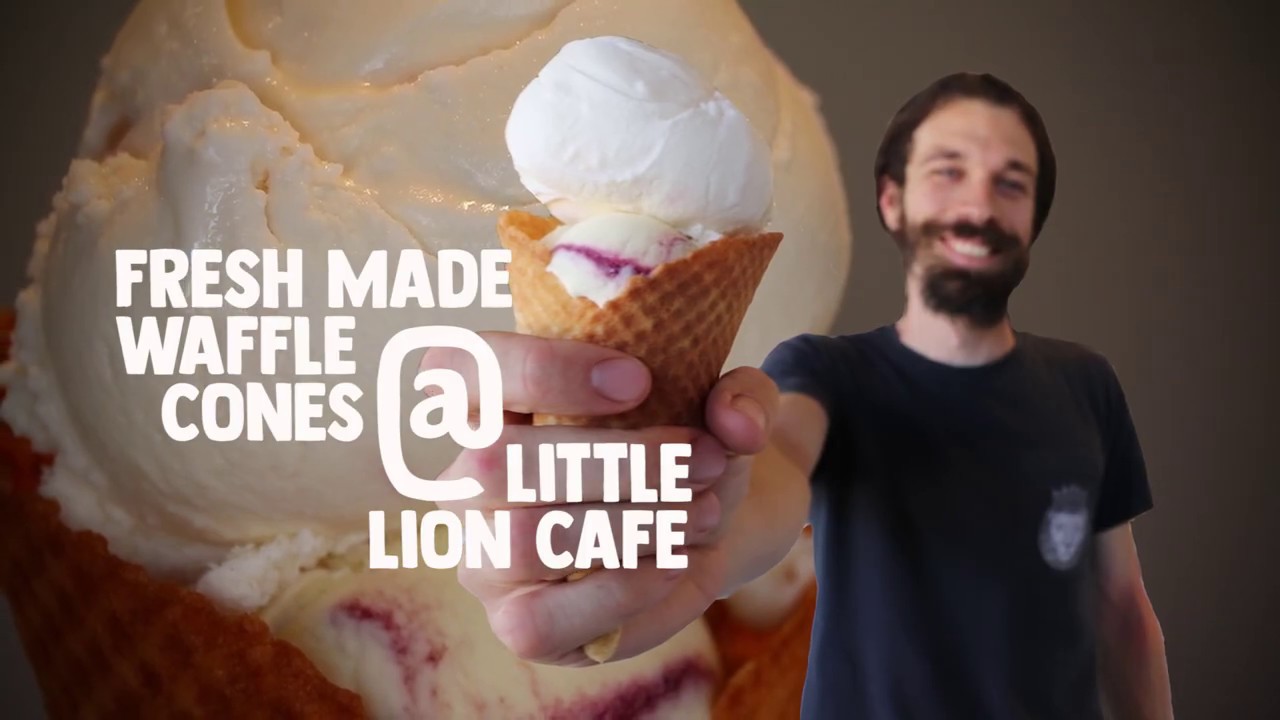 Fresh Made Waffle Cones at Little Lion Cafe in Wichita