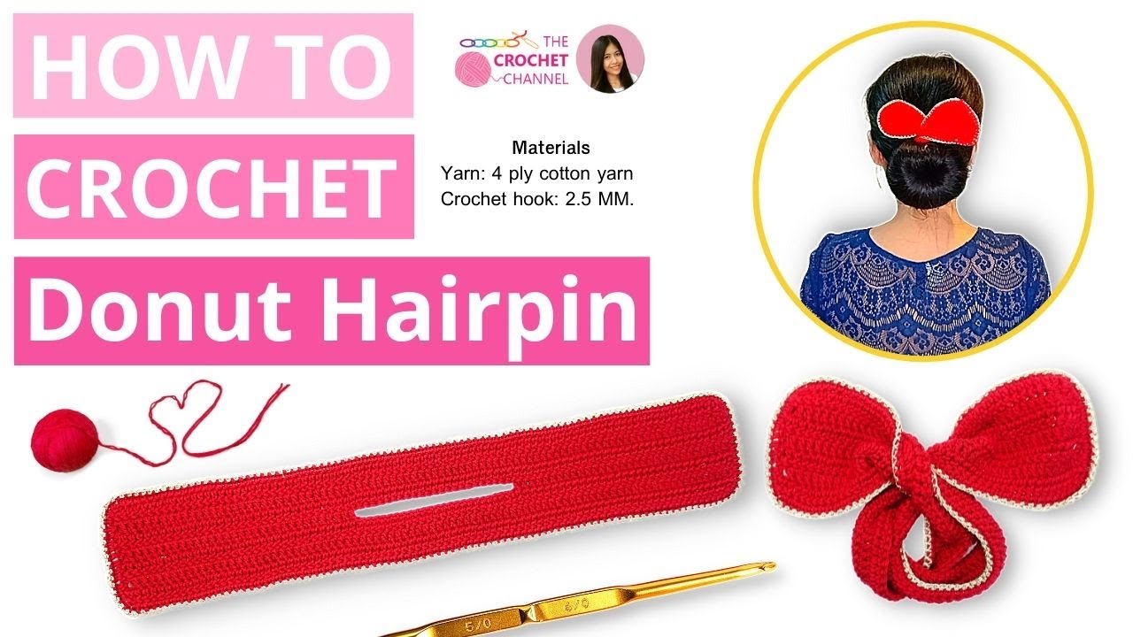 How To Crochet Easy DIY Donut Hairpin Perfect for Beginners (English US Terms)