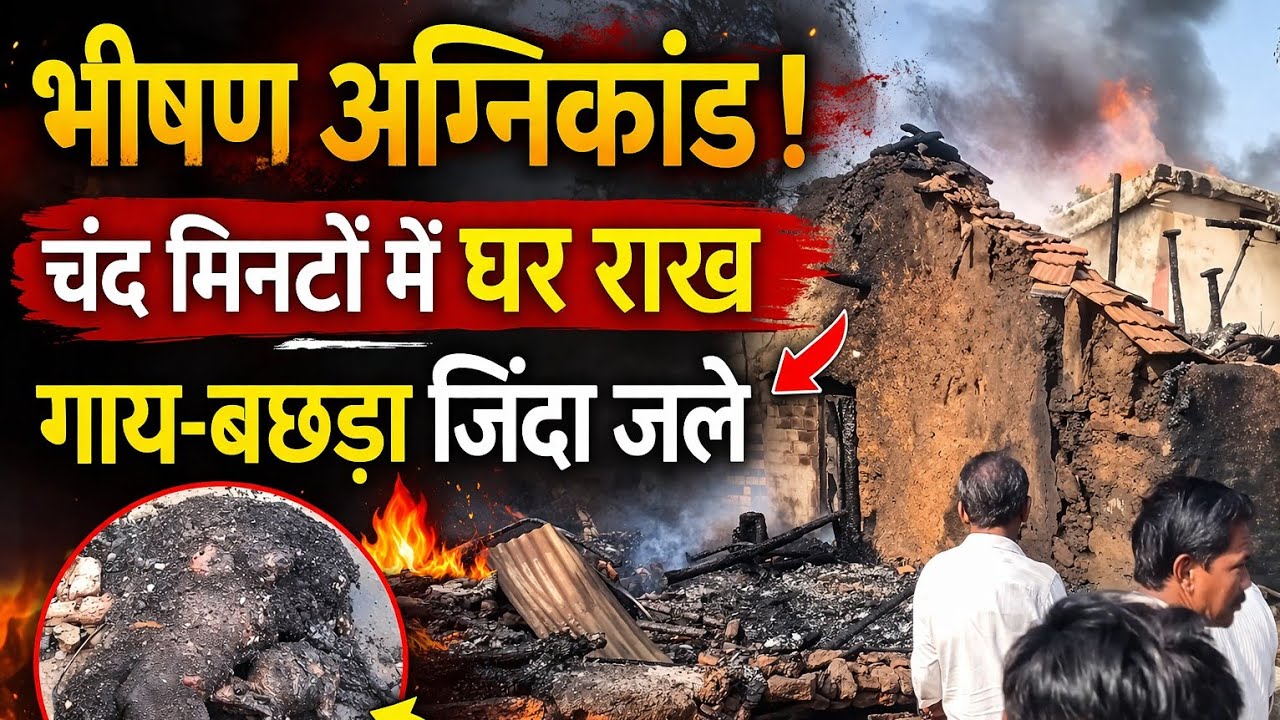 #कुशलगढ़ : भीषण आग में भूरजी पुत्र देवा पारगी का घर राख, गाय-बछड़ा जिंदा जले