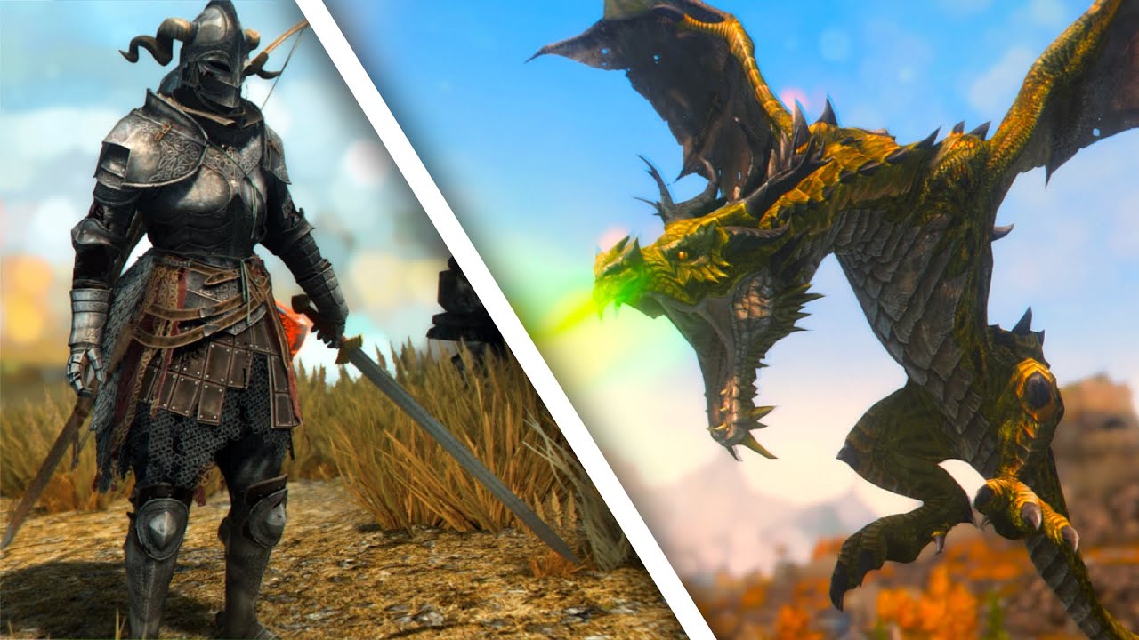 Skyrim Mods 100+ Intense Dragon Fight 2025