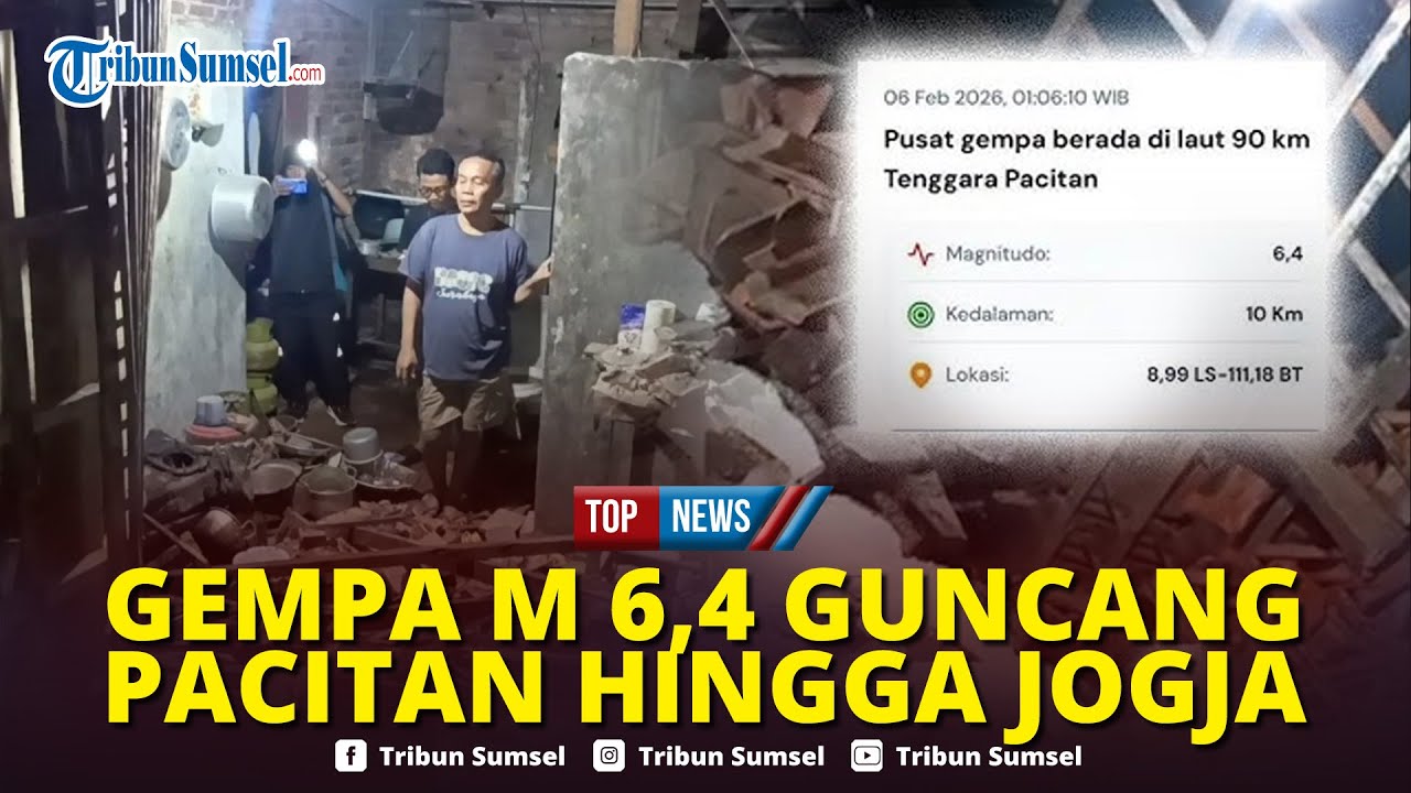 🔴Guncangan Gempa Pacitan M 6,4 Terasa hingga Malang-Yogyakarta, Warga Panik Gemetar Sampai Lemas