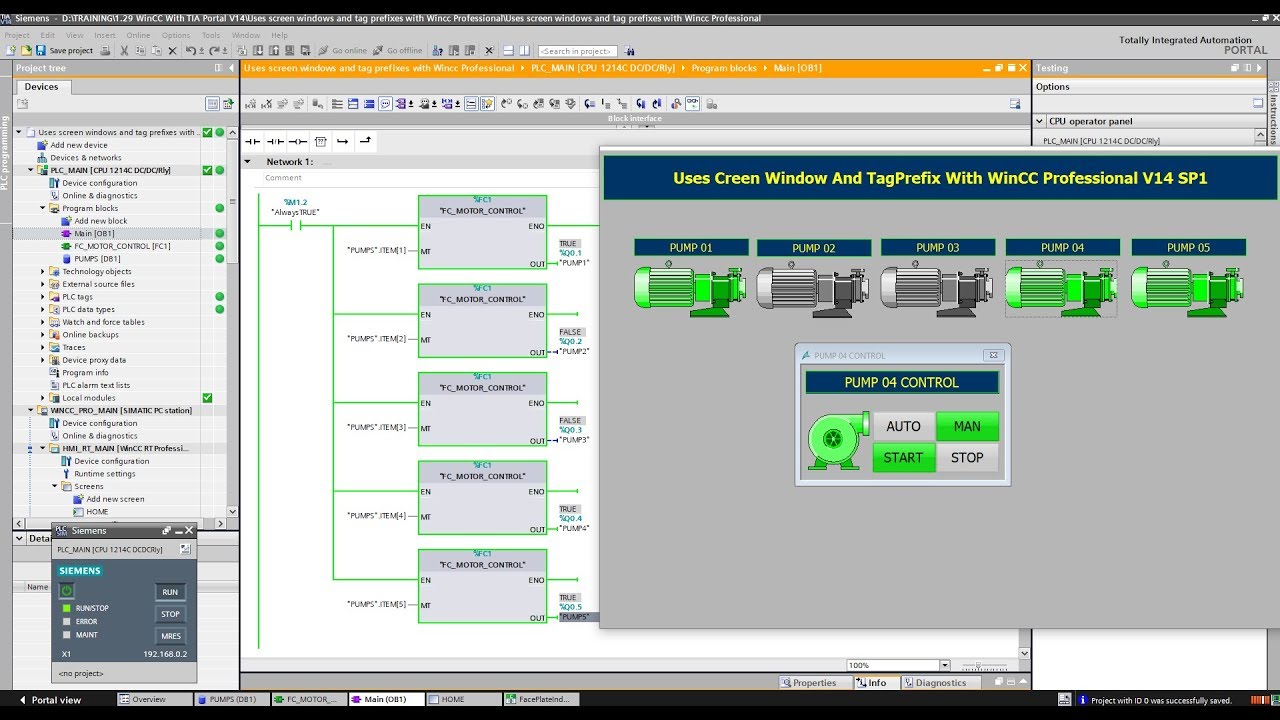 Part2: How do you use screen windows and TagPrefix with WinCC RT Professional (TIA Portal V14 SP1)?
