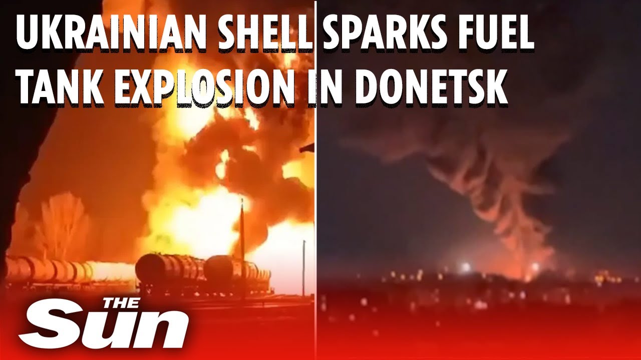 Ukrainian shell triggers massive fuel tanker explosion in Donetsk