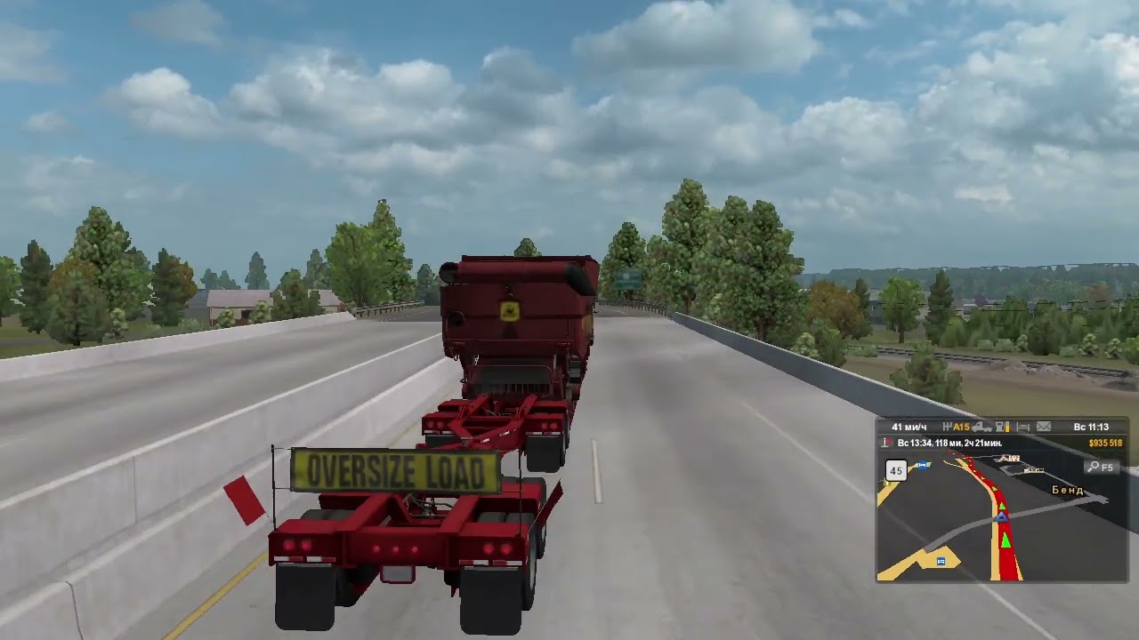 39) American Truck Simulator Комбайн (19т) (781ми) 195ми Бейкерсфилд (CA) - Даллес (OR)