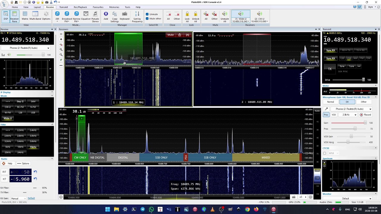 3Y0K CW live on QO-100