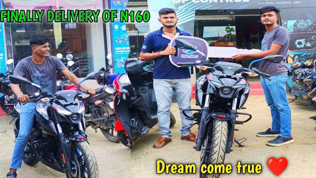 FINALLY DELIVERY OF N160🔥🔥!! TAKING DELIVERY OF NEW BIKE N160 BLACK !! DUAL CHANNEL ABS 2023 MODEL