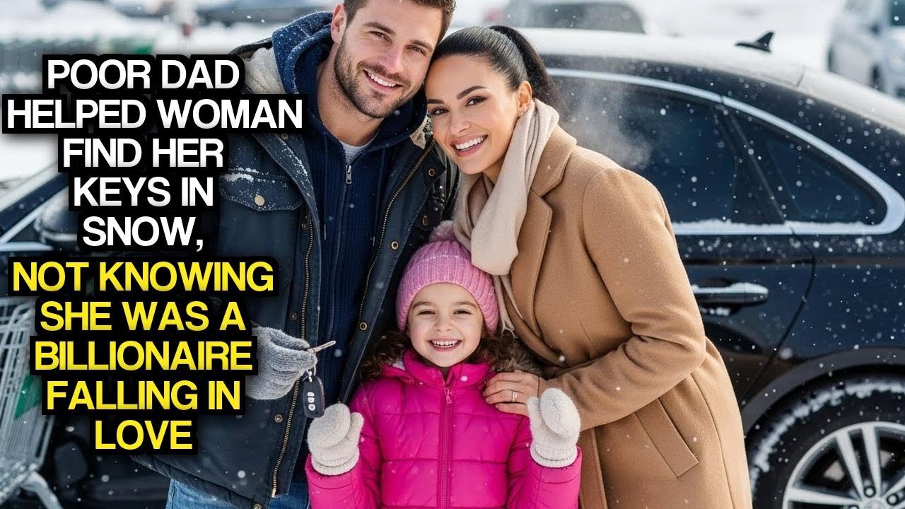 Poor Dad Helped Woman Find Her Keys In Snow, Not Knowing She Was A Billionaire Falling In Love