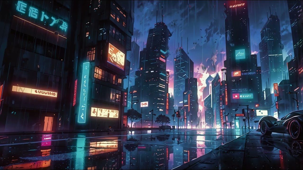 🌧️ Neon Streets in the Rain – 1 Hour Cyberpunk City Ambience 🌌