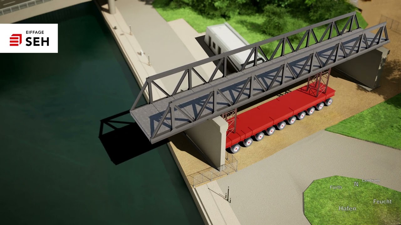 SEH Engineering | Hafenbrücken Nürnberg | Projekt Hafenbrücken Nürnberg Meilenstein Einhub