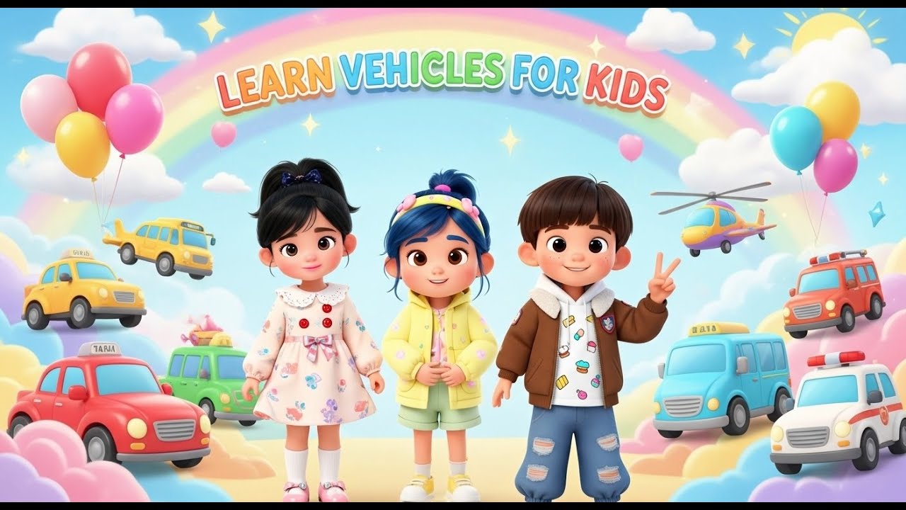 Learn Vehicles for Kids | Car Bus Train Song | Transportation for Kids – Sula Channel