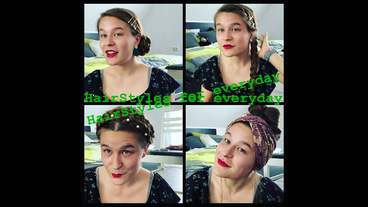 4 easy hairstyles for everyday // 4 einfache Frisuren für den Alltag