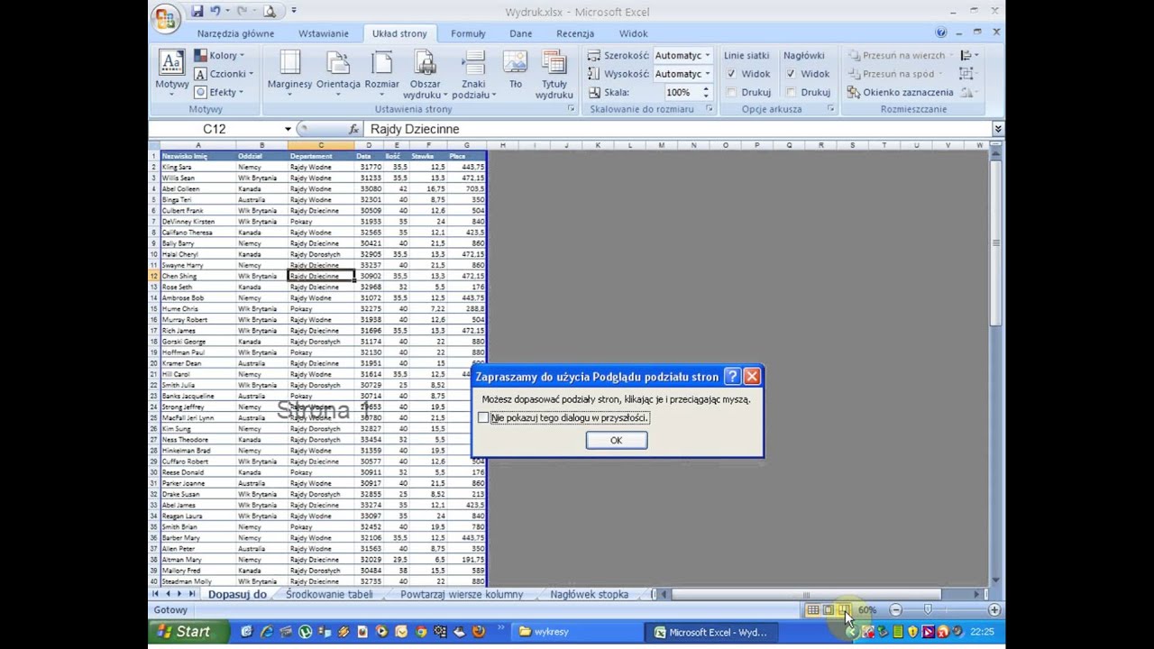 Wydruk w Excel 2007