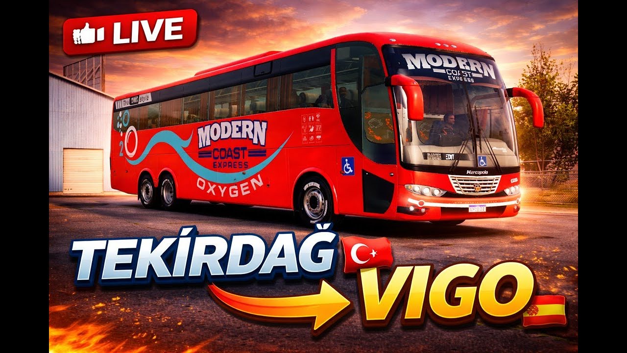 🔴 LIVE Bus Trip 🚍 Tekirdağ to Vigo |  ETS2 Realistic Long Drive | Hamza Gamer 254