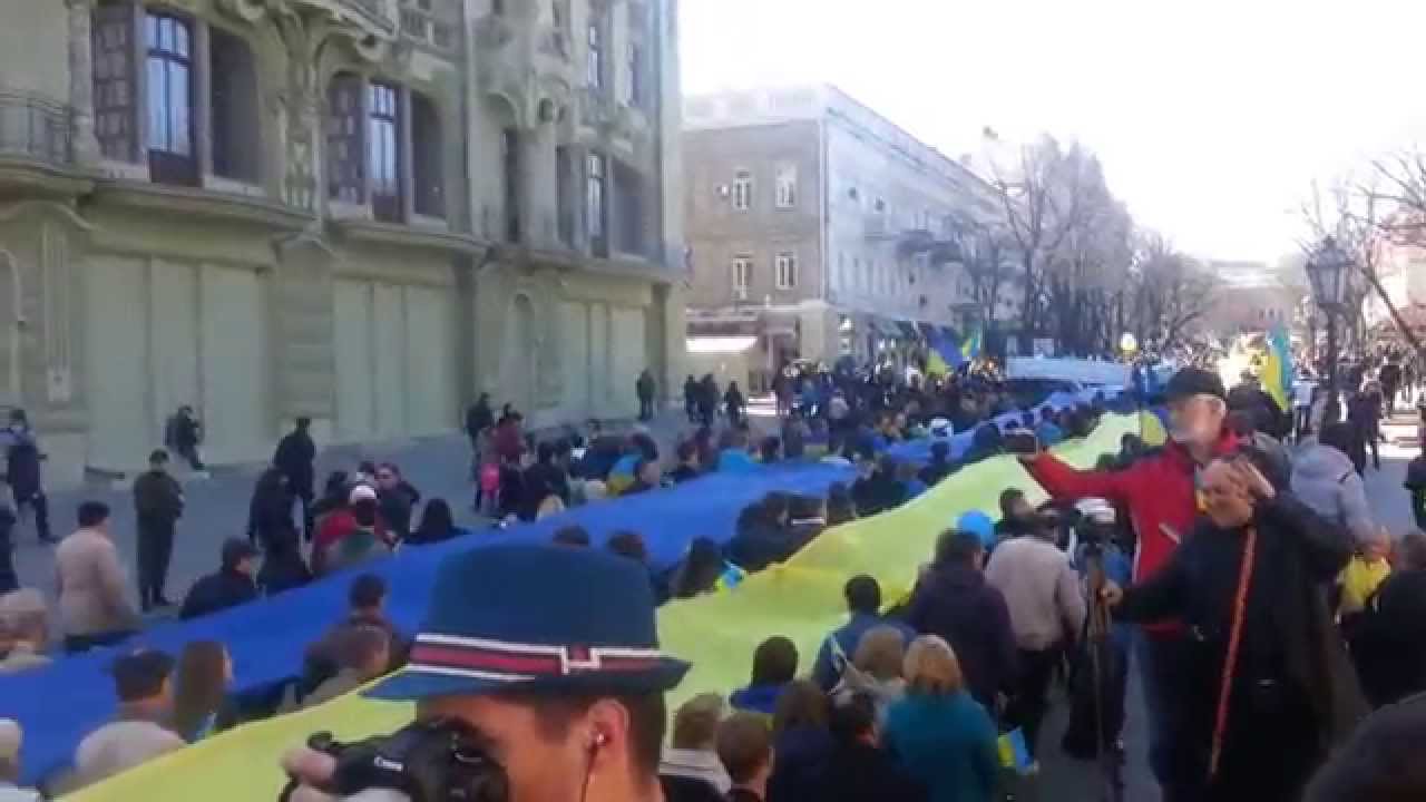 Митинг в Одессе 30 марта 2014. Антивоенный марш и Флаг 1 км. Одесситы против войны 1 часть