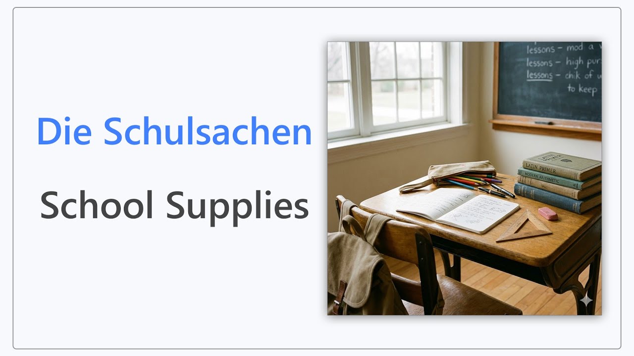 50 School Supply Words in German | Wortschatz zum Thema Schulsachen | German Stationery Vocabulary