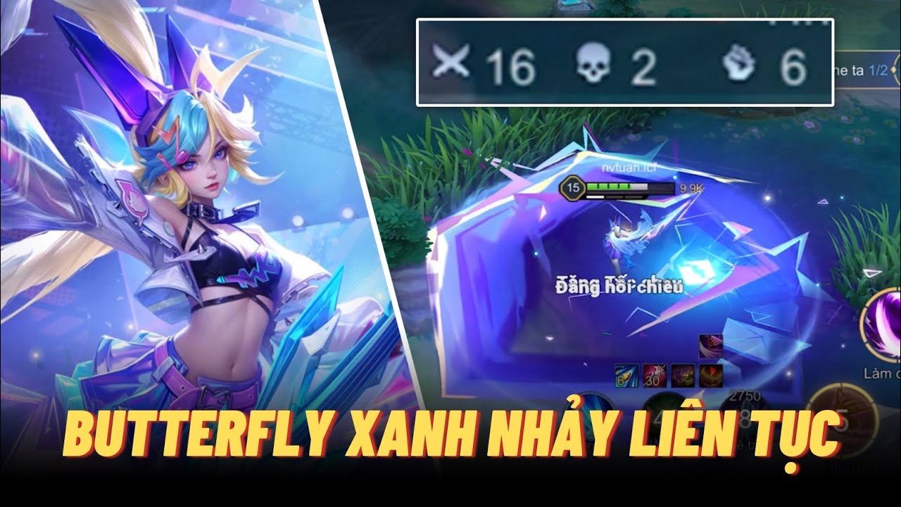 Mình Butterfly ăn tới 16 mạng - hậu quả của việc để chị But xanh từ đầu game | Liên quân