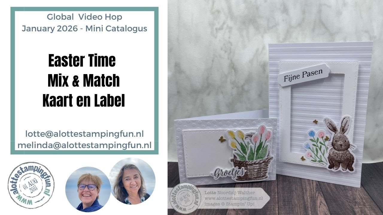 Easter Mix & Match kaart en label voor Global Video Hop