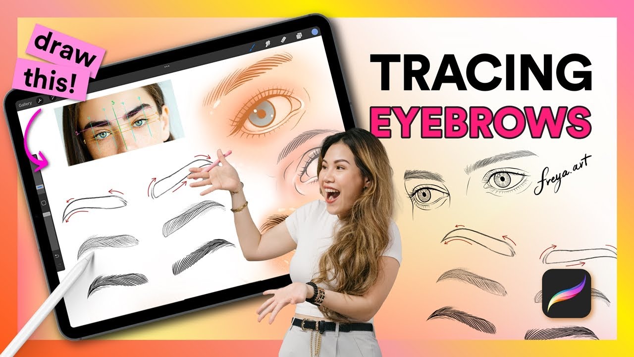 Trace a Drawing in Procreate - Tutorial: Get Perfect Eyebrows Every Time! ✏️👌