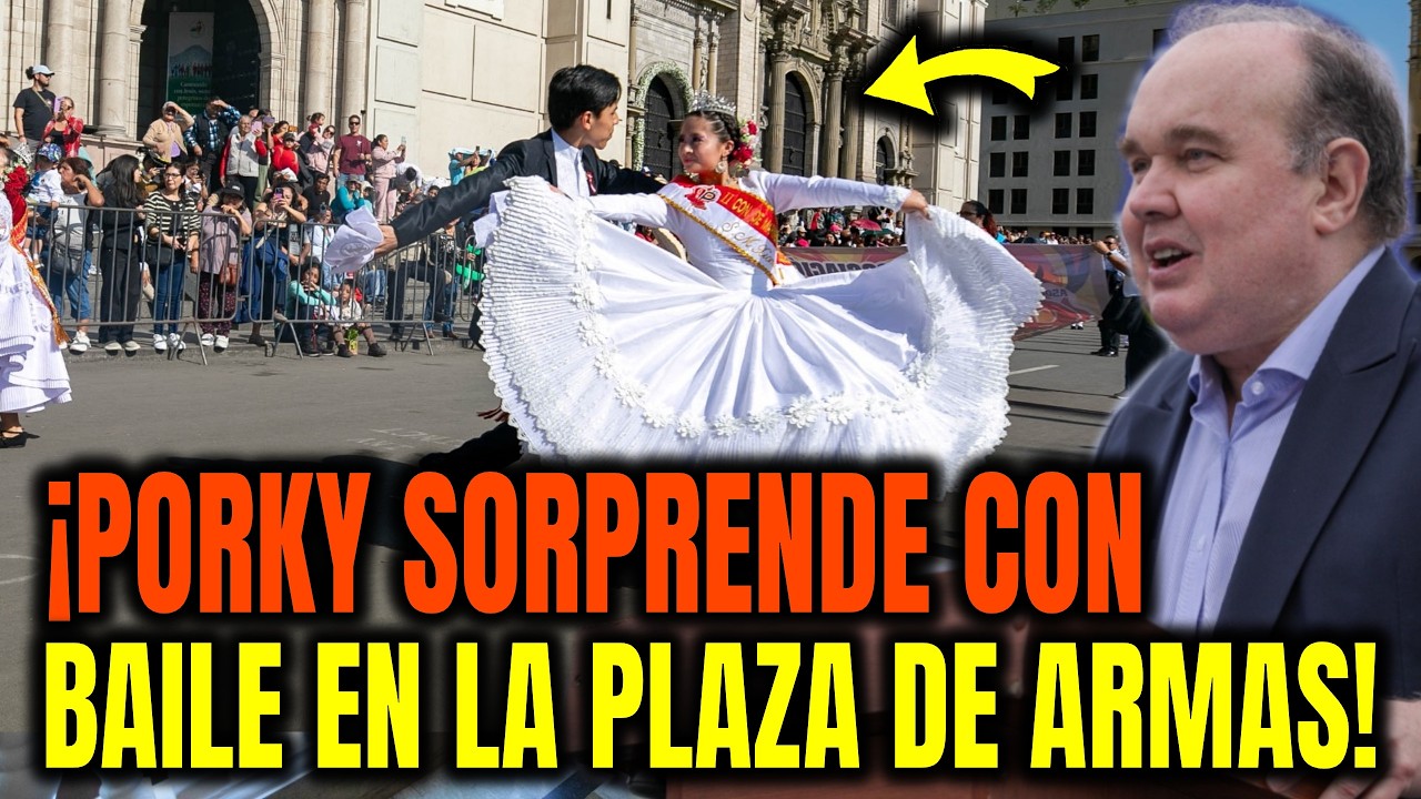 ¡PORKY SORPRENDE CON BAILE! ASÍ CELEBRA EN LA PLAZA DE ARMAS