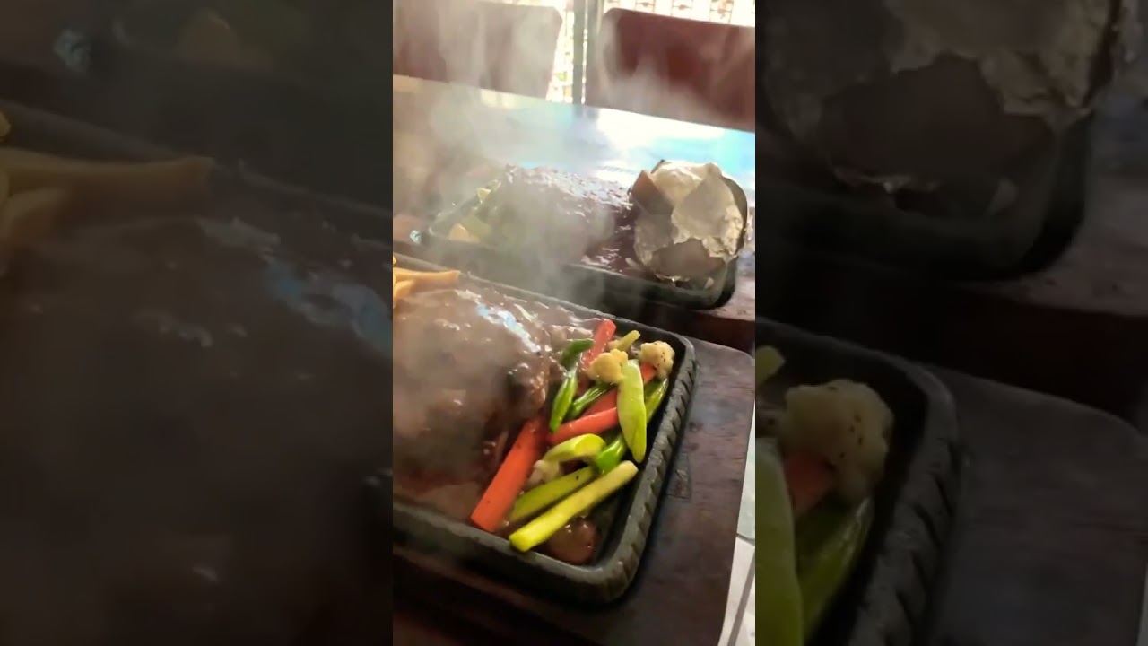 beef steak with fries