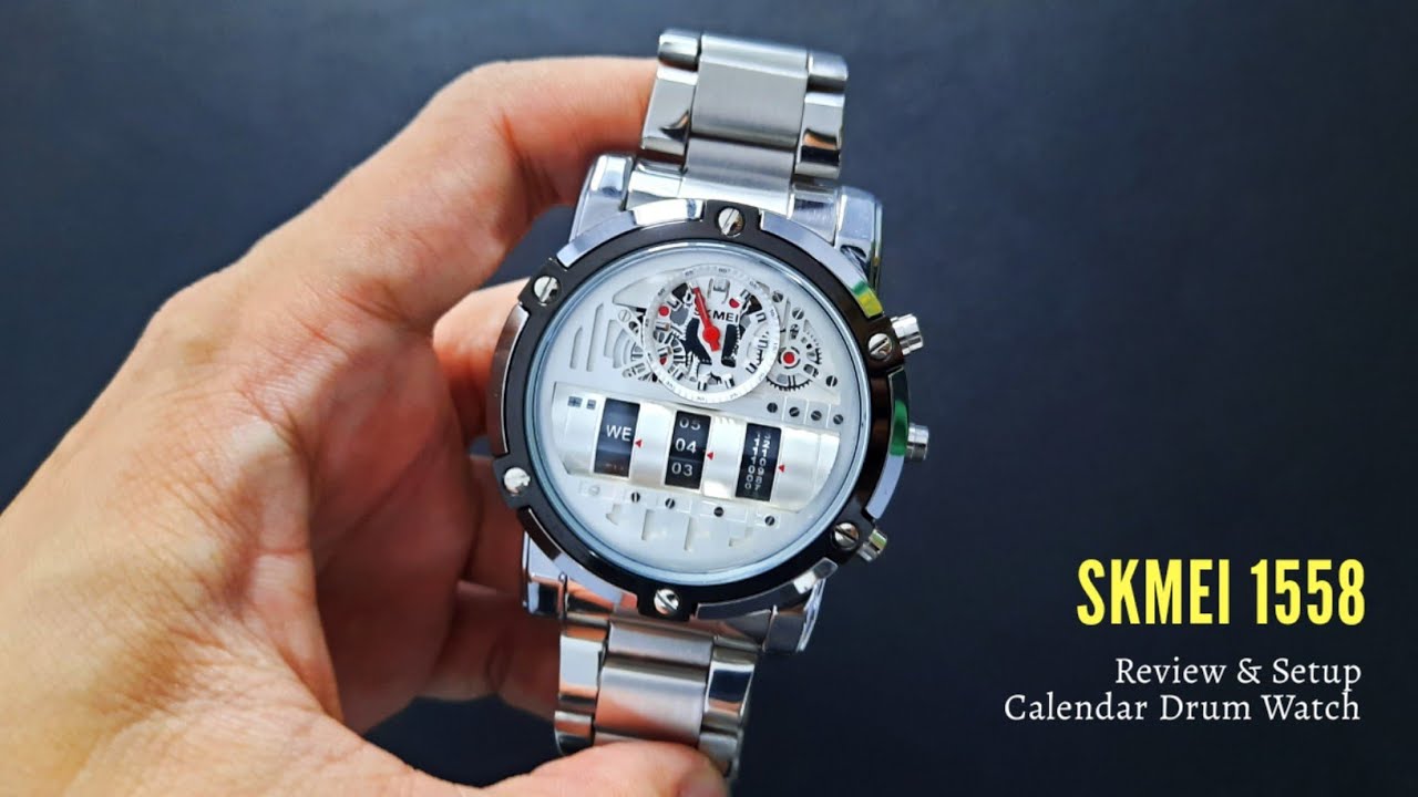 SKMEI 1558 - New Calendar Drum Roller Watch (with Subtitle)
