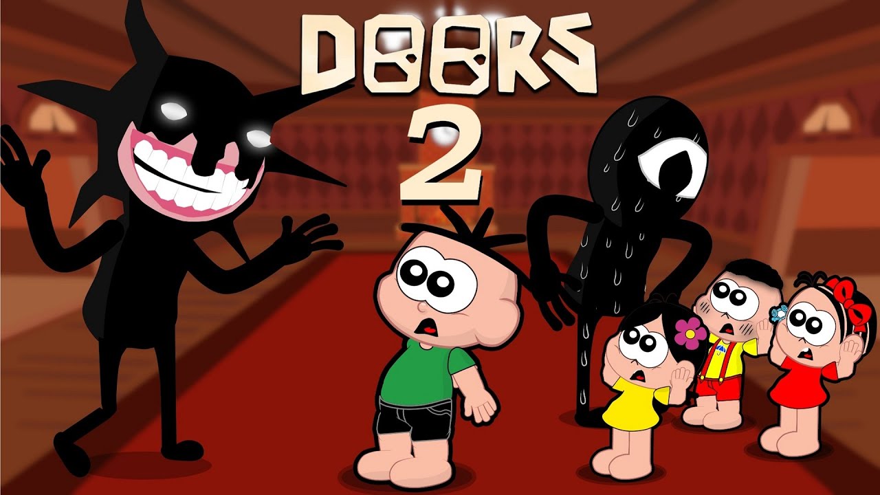Cebolinha e Cascão em Doors Contra SCREECH Roblox