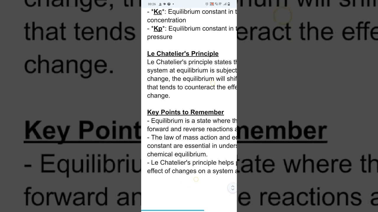 Ch 7 Equilibrium class 11th Chemistry Part-1 Notes #notes #chemistrypart-1 #11thclass #ch-7