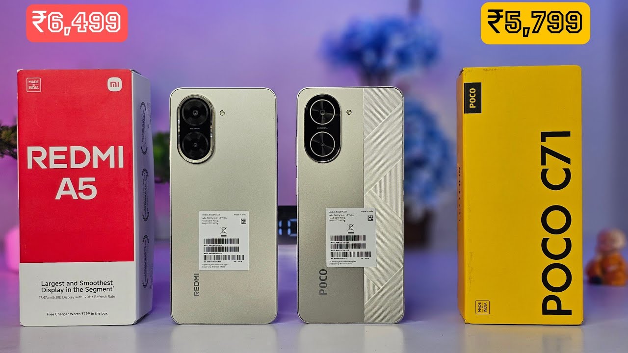 Redmi A5 Vs Poco C71 Unboxing | Comparison | Camera | Price