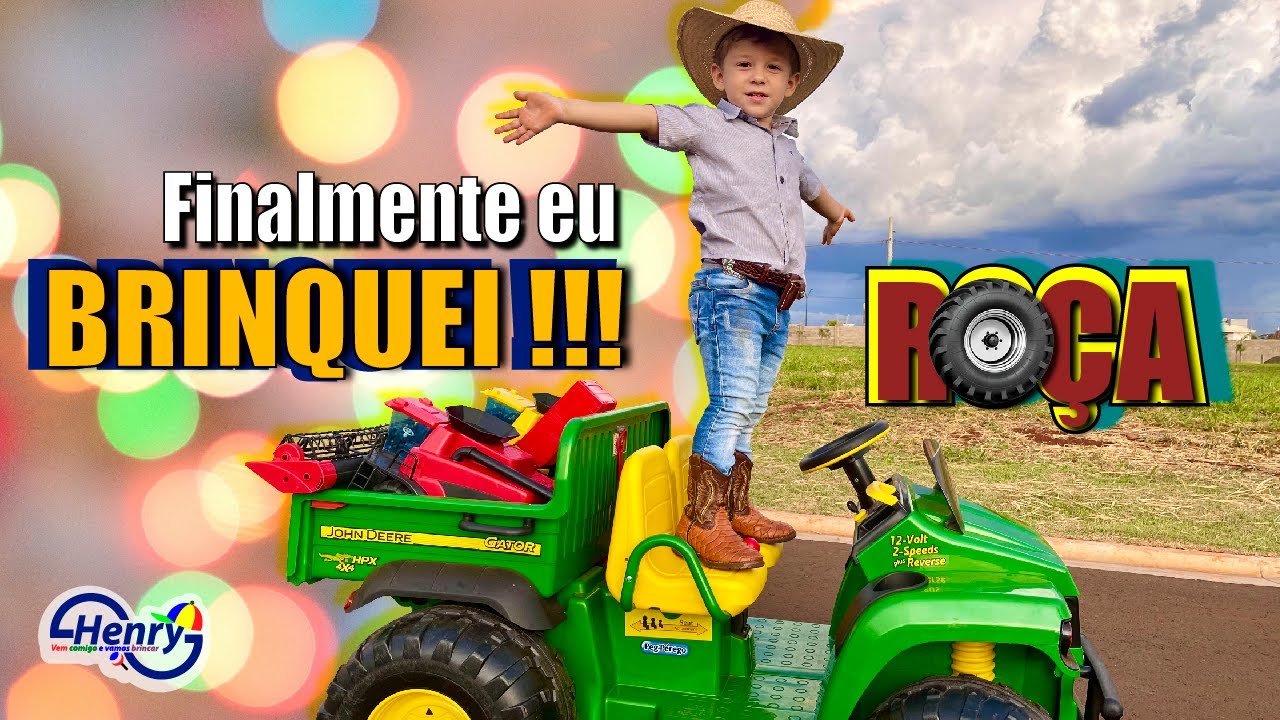 HENRY BRINCANDO COM AS TÃO SONHADAS COLHEITADEIRAS. BORA COLHER NA ROÇA GENTE.