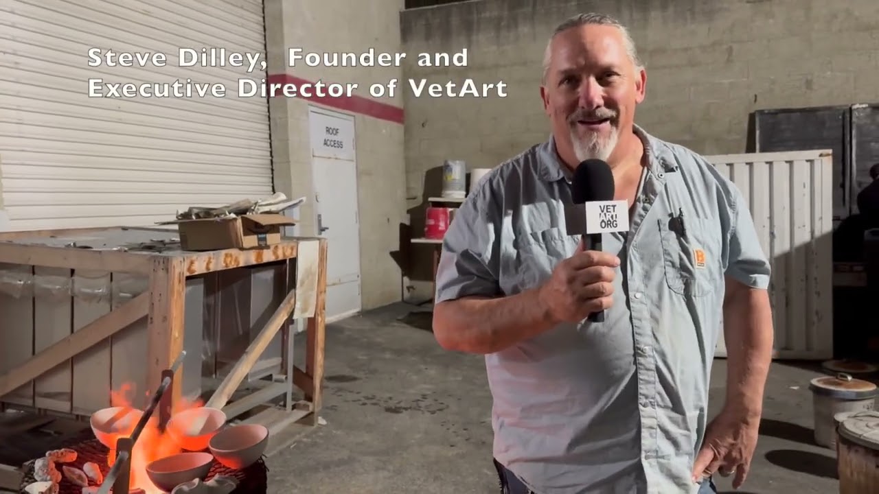 Reggie and Steve present the Raku Kiln at the VetArt Studio