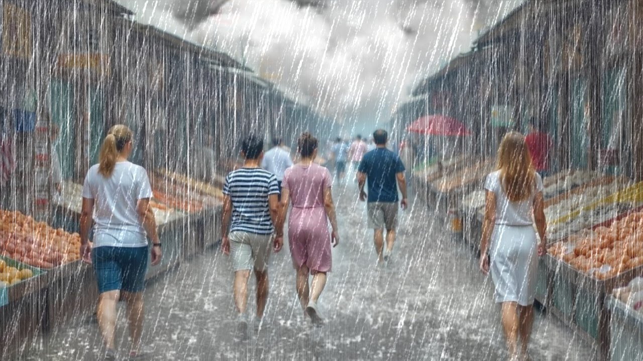EXTREME MONSOON in Indonesia! 🌧️⚡ Caught in Nonstop Thunder & Torrential Rain ⚡ Walking in the Rain