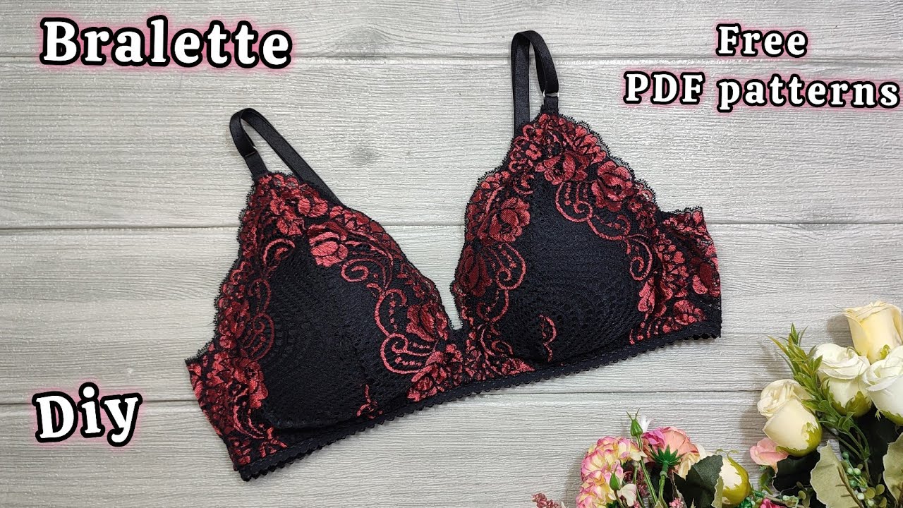 Como Hacer Bralette con Copas Prehormadas Brasier Moldes Gratis | DIY Lencer&iacute;a 👙 Underwear Emprender