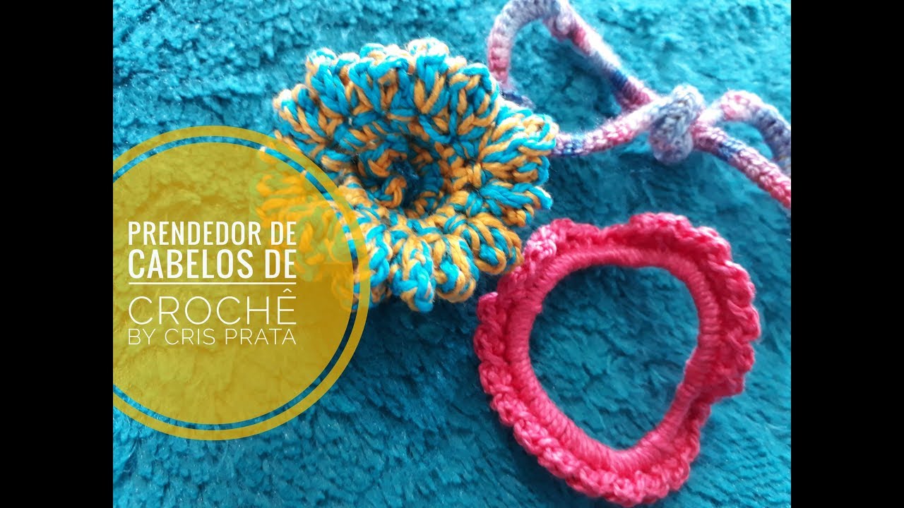Como fazer prendedor de Cabelos xuxinha de crochê by Cris Prata