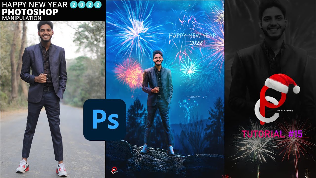 New Year Photo Editing 2022✨Creative Photoshop Manipulation Tutorial | PCREATIONZ 2021 |  Varasai PC
