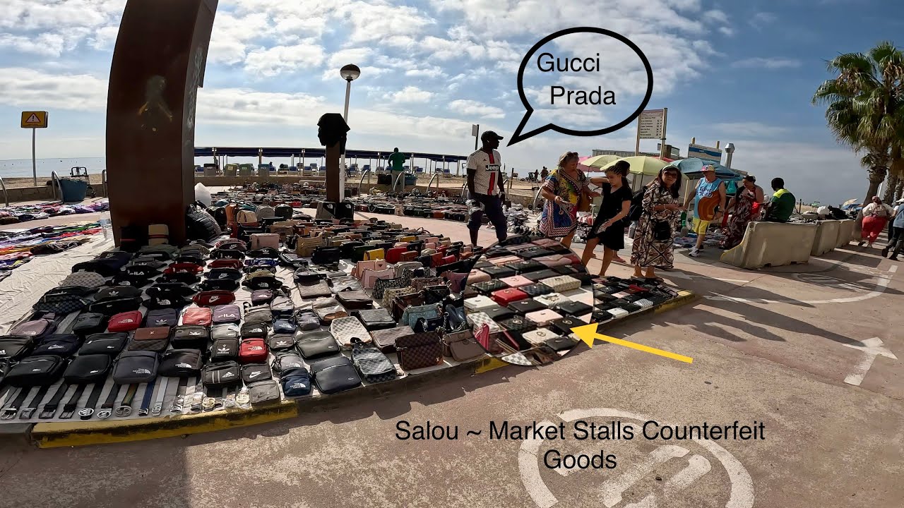 Salou Beachfront Fake Market Stalls - Back Streets & Souvenirs #counterfeit #fake #market