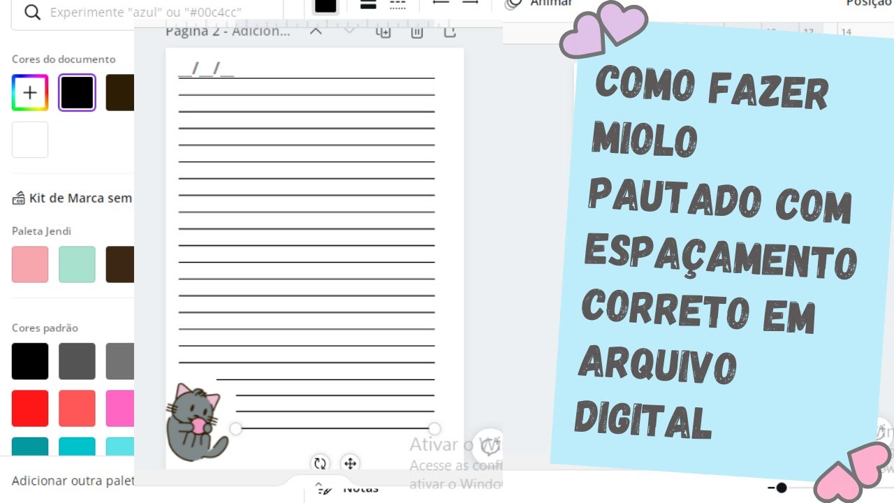 Como fazer miolo pautado de caderno ou agenda com espaçamento correto entre as linhas