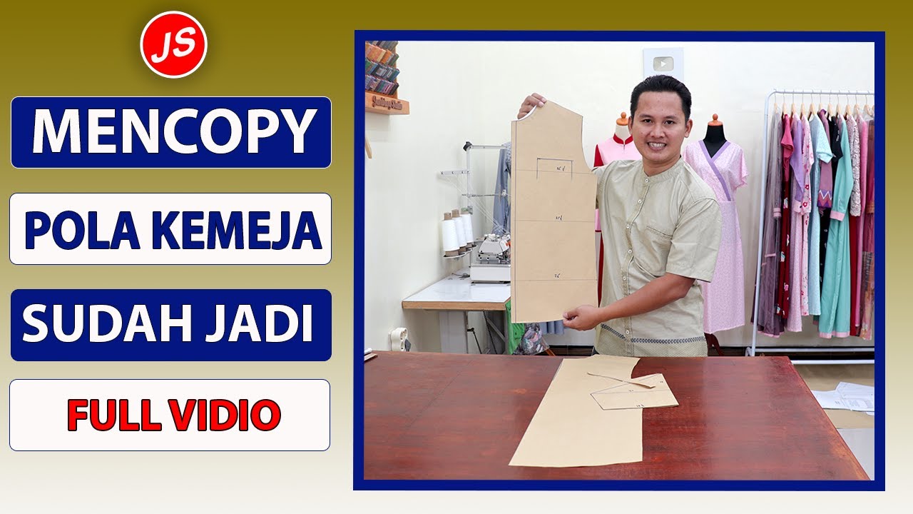 Membuat Pola Kemeja Dari Baju Yang Sudah Jadi Full Video