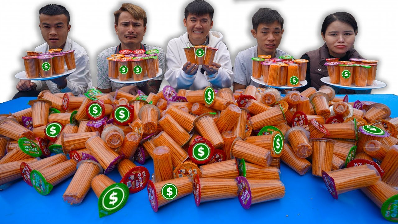 Hưng Troll | Thử Thách Người Cuối Cùng Ngừng Ăn Quẩy giòn Giòn Có Tiền Bên Trong