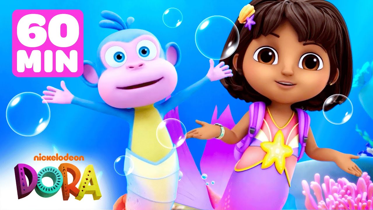 Dora's Mermaid & Underwater Adventures! 🧜‍♀️ w/ Boots | 60 Minutes | Shimmer and Shine