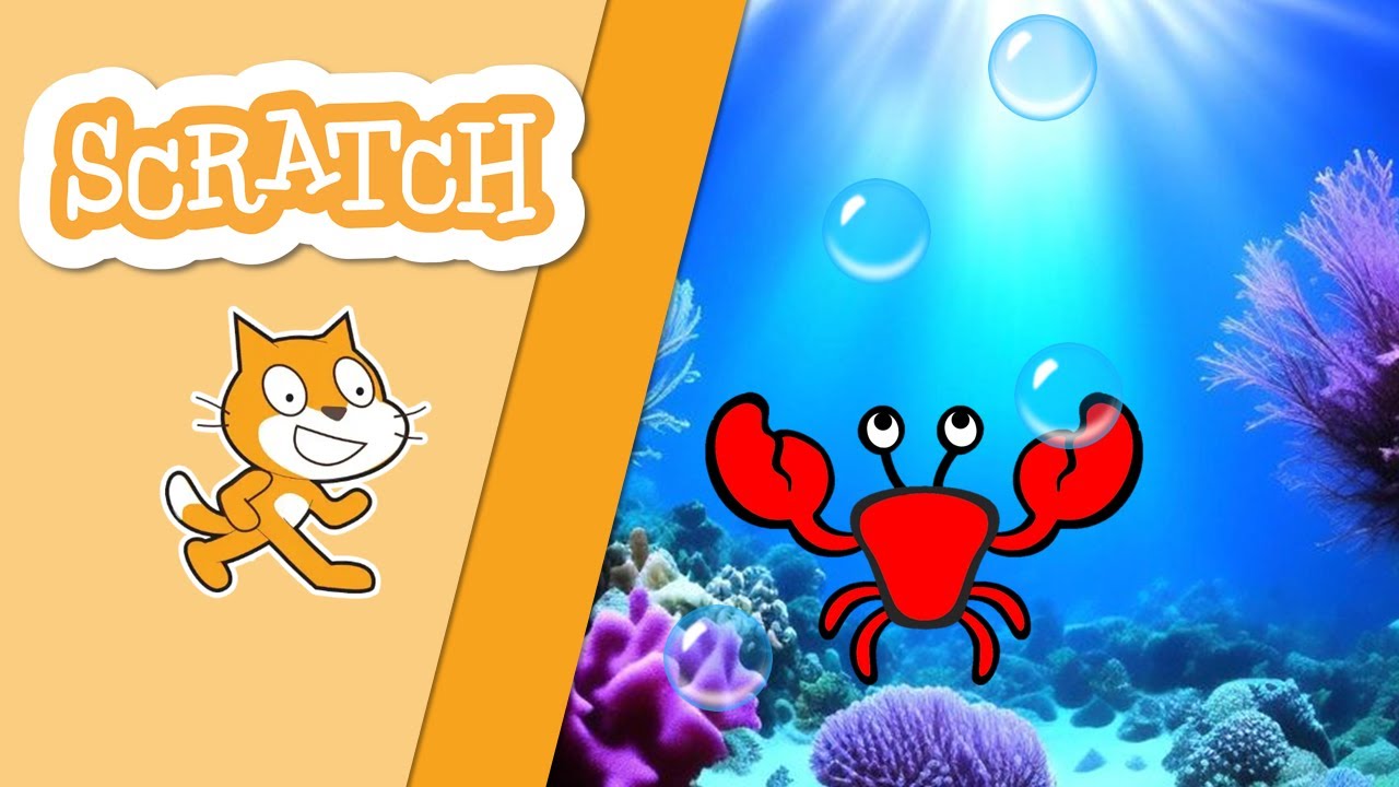 Гра в Scratch | Краб лопає бульбашки