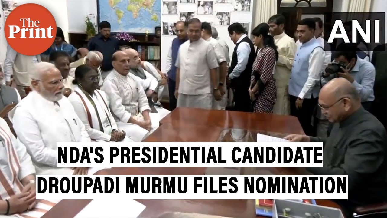 Droupadi Murmu files nomination in Parliament for the presidential election in presence of PM, Shah