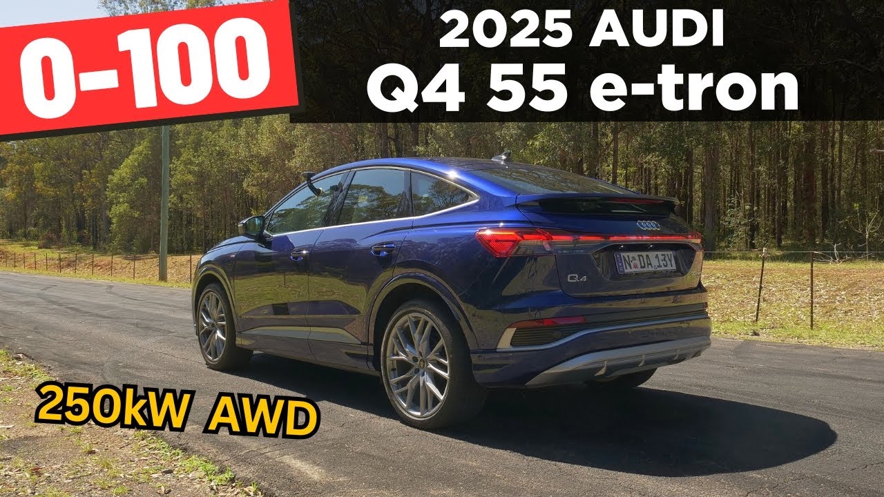 Обзор Audi Q4 e-tron 55 2025 года: разгон от 0 до 100 миль и тест-драйв от первого лица