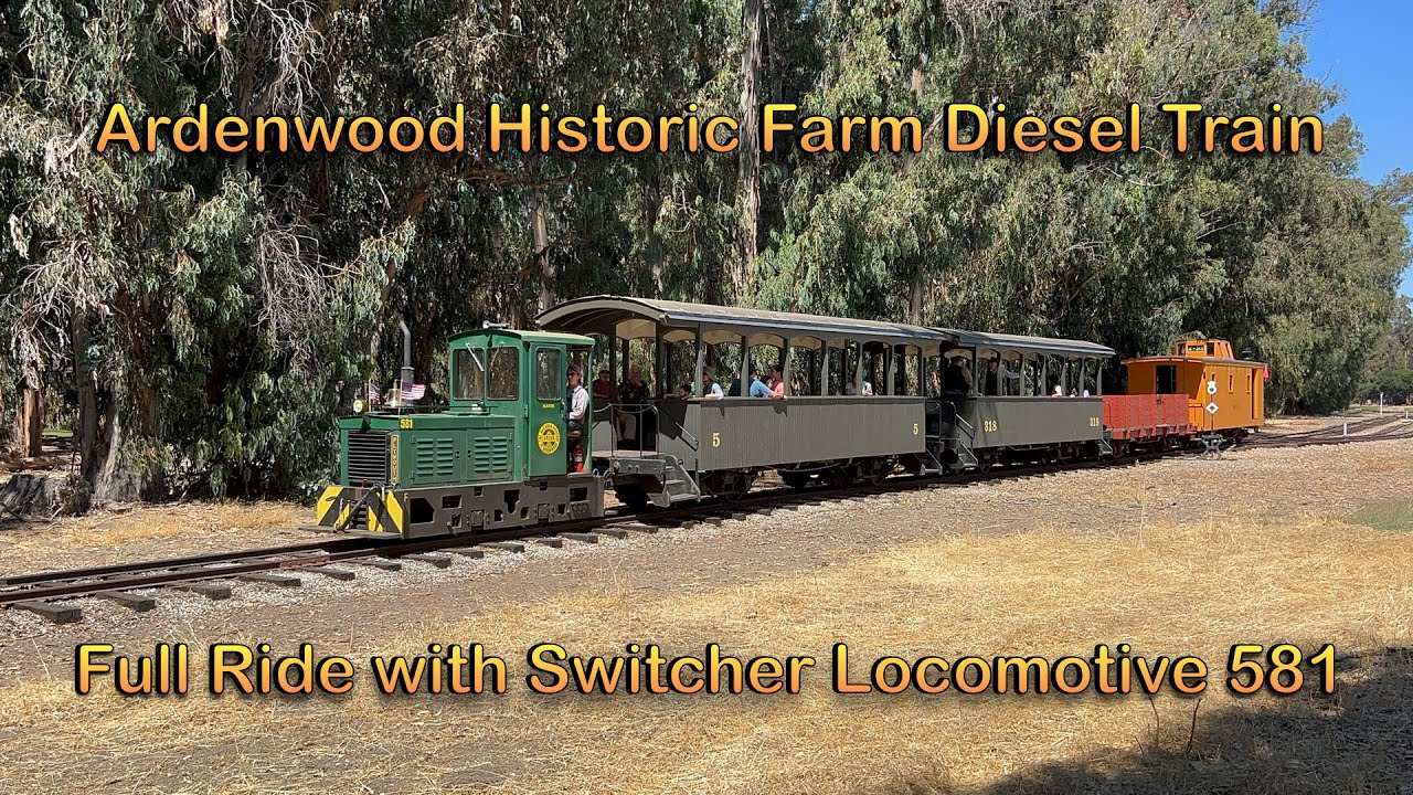 SPCRR Ardenwood Historic Farm Diesel Train Full Loop Ride w/ 5-Ton Switcher Locomotive 581 4K60 HDR