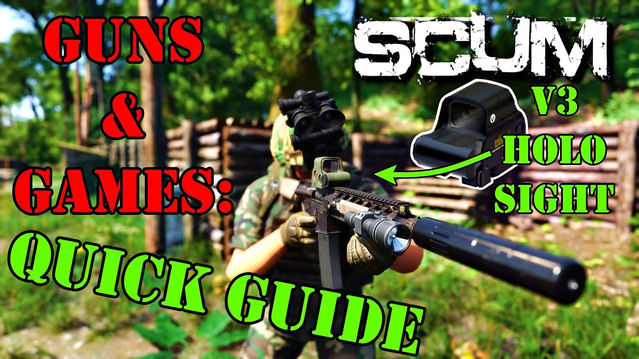 Краткое руководство SCUM Ultimate — голографический прицел V3 — ближняя дистанция 5,56 — (Оружие ...