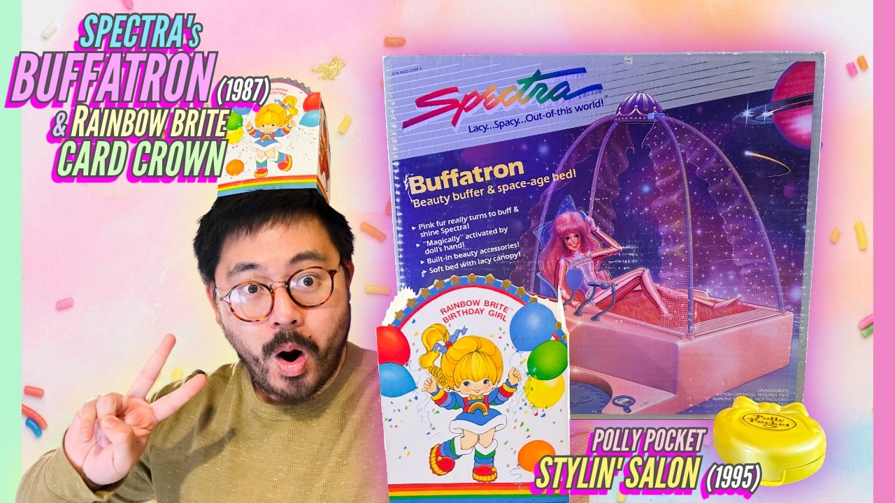 SPECTRA's Buffatron Bed (1987) | RARE Rainbow Brite Card Crown | Polly Pocket's Stylin' Salon (1995)
