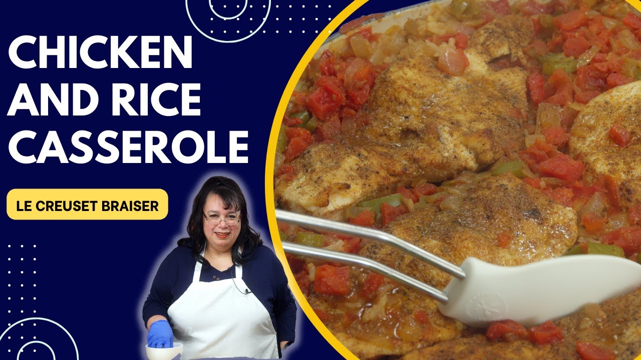 Chicken and Rice Casserole | Le Creuset Enameled Cast Iron Braiser | One Pot Meal