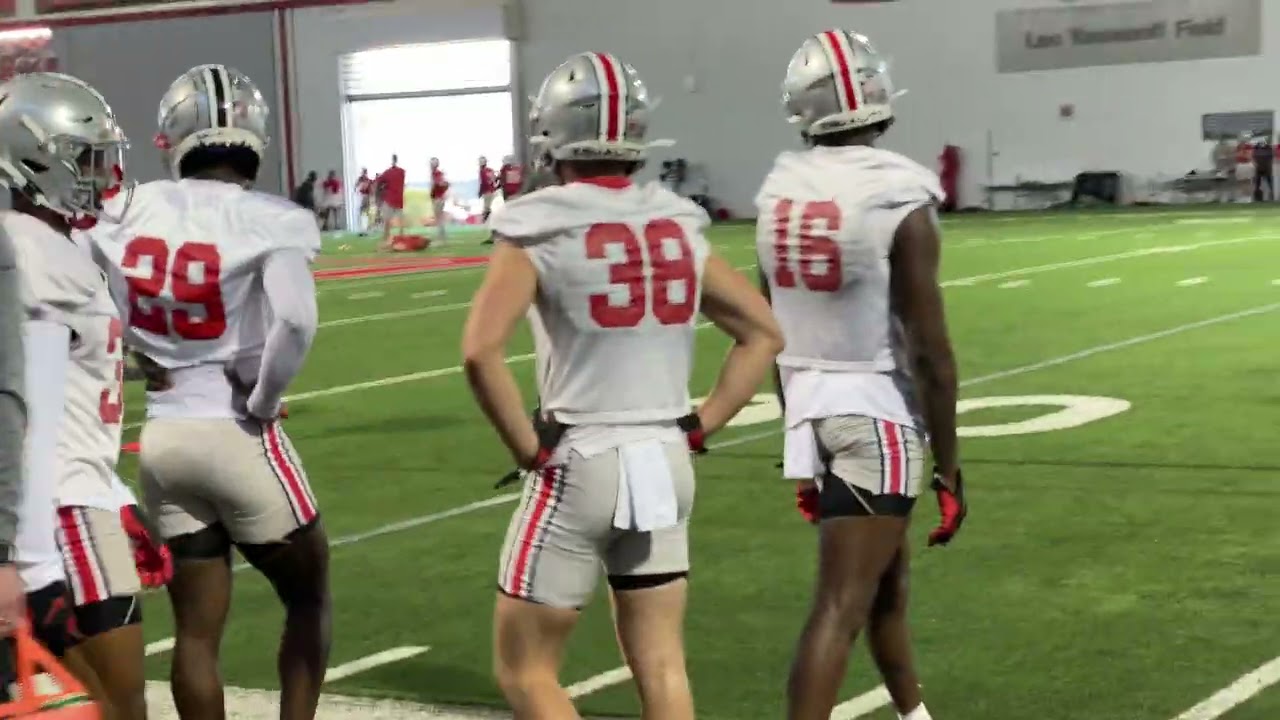 Ohio State spring football defensive back drills