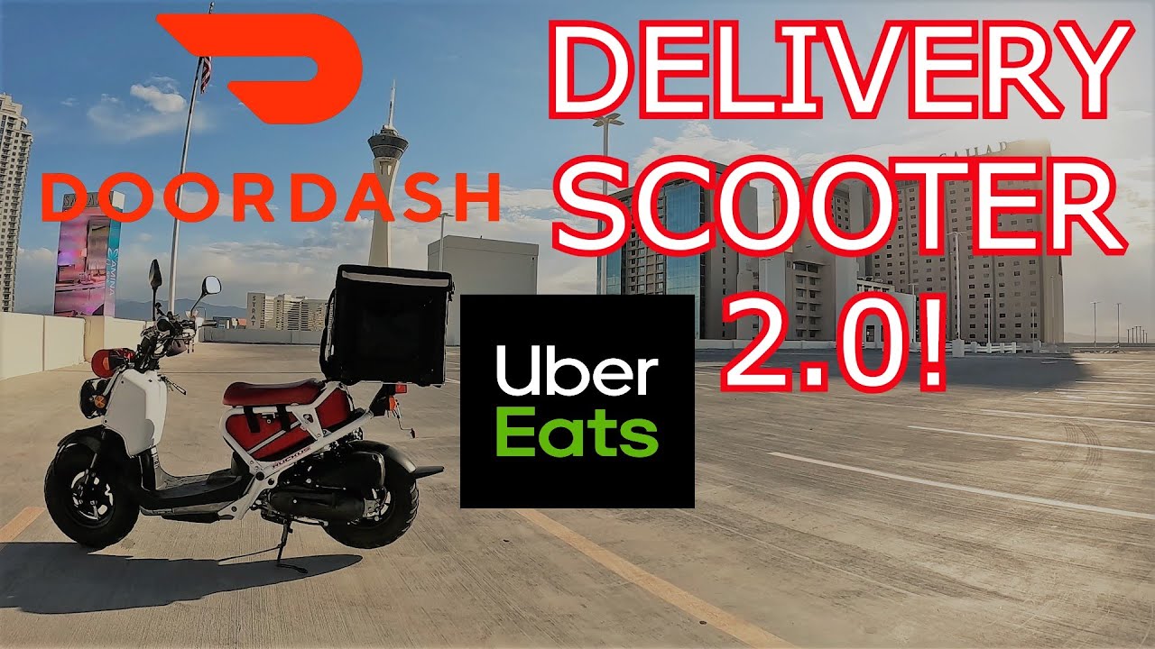 Завершите обновление системы доставки скутера Honda Ruckus для Doordash Uber Eats и Grubhub Deliv...