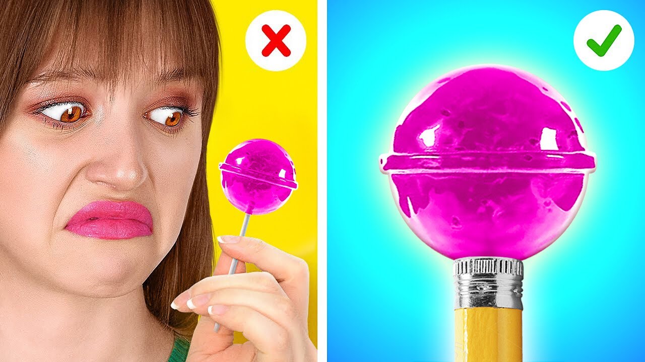 طرق رائعة لتهريب الحلوى إلى الصف || حيل وأفكار ذكية للطعام